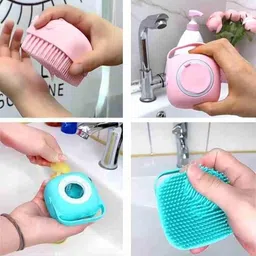 corozil Silicone Bath Scrubber with Shower Gel Dispenser, Dirt Remover, Non-toxic Brush image 2