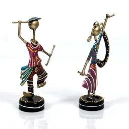craft tree Metal Handpainted Decorative Dancing Couple Showpiece Set of 2 in Multicolor image 4