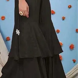outerwear Women Regular Fit Black Silk Blend Trousers-picture-18