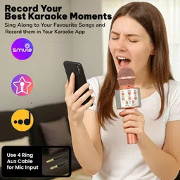 nilesawar X373 All-in-One Wireless Karaoke Microphone & Built-in Speaker for Kids & Adults Microphone image 4