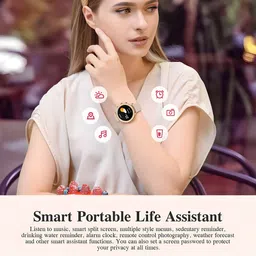 WTG PF9 Series 1.39" AMOLED Display Music & Fitness BT Calling Luxury Design girls Smartwatch image 4