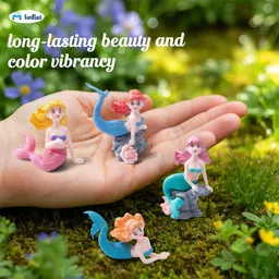 funblast Mermaid Miniature Toy Figures - Set of 4 Garden Decor Home Decor Toys for Girls image 5
