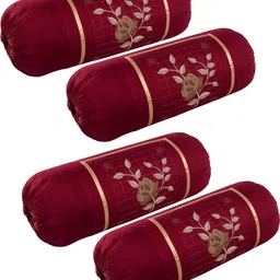 morya homes Cotton Floral Bolster Pack of 4-picture-29