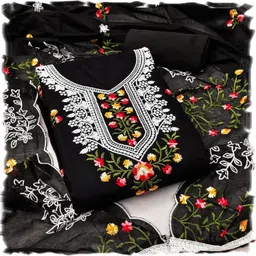 jasol nx Unstitched Chanderi Salwar Suit Material Embroidered-picture-20