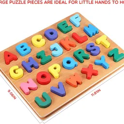 authfort Wooden Alphabet (Capital Letters) Puzzles Toys for Children image 2