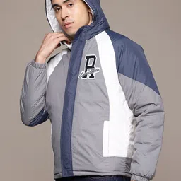 roadster Men Colorblock Padded Jacket image 4
