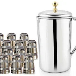 SHINI LIFESTYLE Stainless Steel Jug Set or steel Glass set, Water Jug, juice glass set Jug Glass Set-picture-21