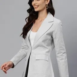 cottinfab Women Solid Single Breasted Formal Blazer image 3