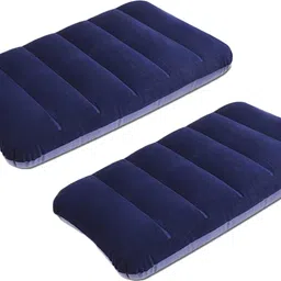 decobell Polyester Fibre Travel Pillow Pack of 2 Stripes Sleeping Velvet Soft Air Inflatable Pillow for Family-picture-19