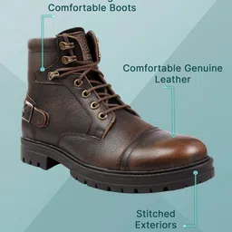 bacca bucci Original Mid lace up Rugged Fashion Genuine leather Street fighter Chukka Boots Boots For Men image 3