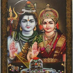 k k creations SHIV PARVATI Digital Reprint 10 inch x 8 inch Painting image 1