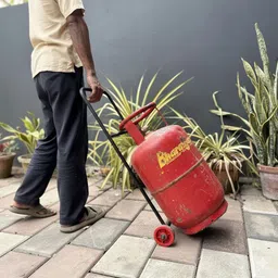 zaib ✨ Heavy-Duty LPG Gas Cylinder ♻️with 2 Industrial Roller Wheels Iron Kitchen Trolley-picture-26