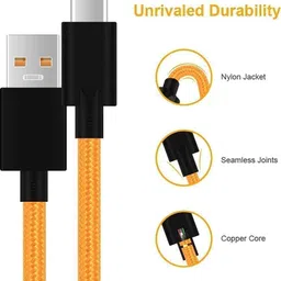 AC POWER USB Type C Cable 1 m Original 30 Watt Warp Charging Mclaren Edition Cable image 3