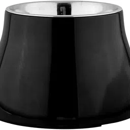 Detachable Stainless Steel and Melamine Anti-Skid Food Bowls for Dogs or Cats (Black)-520 ml Round Stainless Steel, Melamine Pet Bowl-image-0