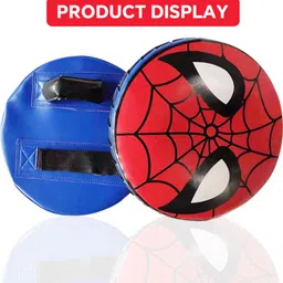 proberos Round PU Kicking Pad for Kids Teens with Dual Hand Straps Cartoon Print Kicking Shield image 5