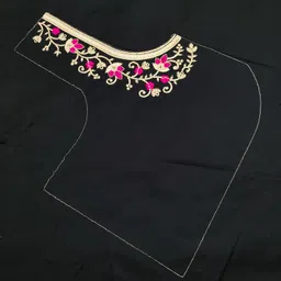 vivida enterprise Unstitched Art Silk Blouse Material Embroidered image 4