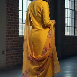 orriya Self Design Kurta, Trouser/Pant & Dupatta Set image 2