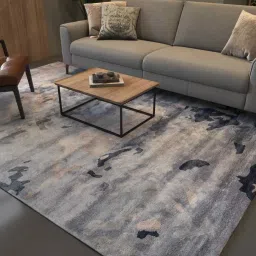jaipur rugs Blue Viscose Abstract 5 Ft X 8 Ft Hand Tufted Carpet image 1