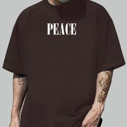 smosh Men Printed Round Neck Cotton Blend Brown T-Shirt image 2