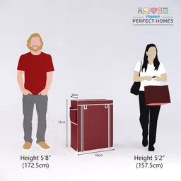 flipkart perfect homes studio 4 Shelf Plastic Pipe & Cover PP Collapsible Wardrobe image 4