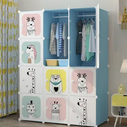 12-Door 12-Shelf Plastic almirah for kids, almirah of clothes ,cupboard clothes PC Collapsible Wardrobe-image-48