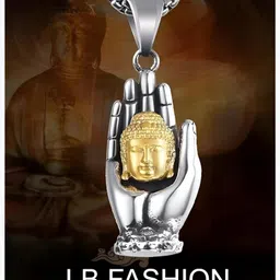 lb fashion Buddha Head Hand Palm Peace Amulet Pendant Necklace Silver Stainless Steel Pendant-picture-21