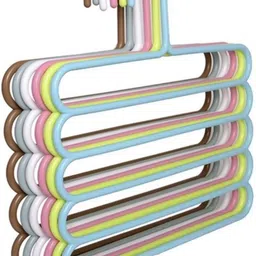 Multi-Tier Medium Size Clothes & Accessories Hanging Organizer (Multicolor) ( SET OF 6) Plastic Saree Pack of 6 Hangers For Saree-image-19