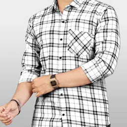 hkv fashion Men Regular Fit Checkered Spread Collar Casual Shirt image 1