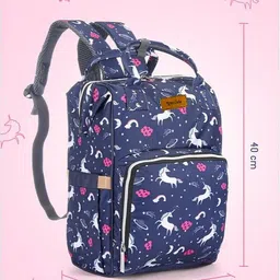 laee cute House of Quirk Baby Diaper Bag Maternity Backpack (Blue horse Printed) printed diaper bag image 3