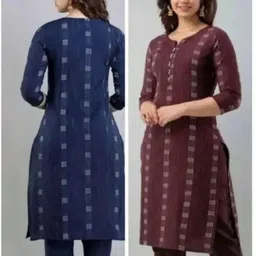 houseofc Women Khadi Cotton Kurta Pant Set image 1