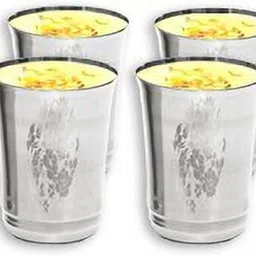 kechzy (Pack of 6) Premium Collection Stainless Steel Drinking Glasses/Tumblers for Water, Juice, and Hot Beverages/Permanent Laser Print Floral Design Tableware Drinkware Unbreakable Glasses (Set of 6) Glass Set Water/Juice Glass image 4