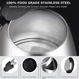 yashviiart Electric Kettle 2L Stainless Steel Fast Boil 1500W with Auto Shut-Off Feature Electric Kettle image 2