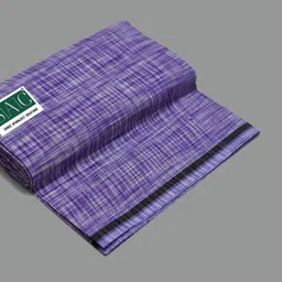 AK handloom Premium quality Men's Purple Khadi print Khadi cotton lungi Self Design, Solid, Striped Men Dhoti image 5