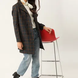 dressberry Polyester Checkered Coat For Women image 3