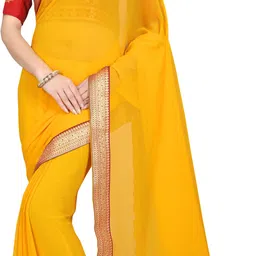 kashvi sarees Embellished, Woven, Solid/Plain Bollywood Chiffon Saree-picture-12