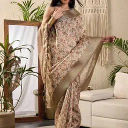tasrika Floral Print Chinnalapattu Silk Blend Saree image 4