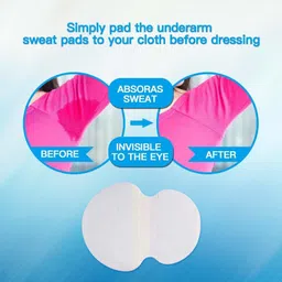 wiibross Large Underarm Sweat Pads for Women and Men Fight Hyperhidrosis [30 Pieces], Armpit Sweat Pads Comfortable Unflavored, Non Visible, Extra Adhesive, Disposable, Sweat Free Armpit Protection Sweat Pads image 2