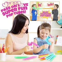 dikuji enterprise pop Tube 12 Pieces , pop Tube Fidget Toy pop it Tube, pop Ring, pop Pipe, image 3