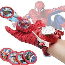 lacasada Superhero SPI-DER Hand Gloves Disk Launcher Shooter Toys Game Set for Kids.(RED-picture-19