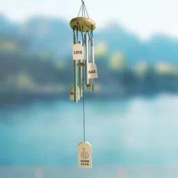 synlark Feng Shui Wind chime 4 Pipes for Positive Vibrations & Energy Home Decor 34 inch Wood, Aluminium Windchime-picture-23