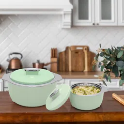 jaypee FINEDINE Inner Stainless Steel Insulated Casserole Food Serving Pack of 3 Serve Casserole Set image 5