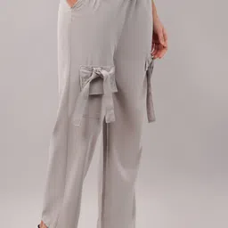 a r j fashion Women Relaxed Grey Polyester Trousers-picture-24