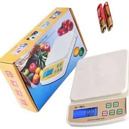 RP STORESS Electronic Digital 1Gram-10 Kg Weight Scale Lcd Kitchen Weight Scale Machine Measure for measuring fruits,shop,Food,Vegetable,vajan,offer,kata,weight machine Weighing Scale for grocery,kata,taraju,shop,computer kata,tarazu,jewellery,sabzi, Weighing scale (White) (adaptor included) Weighing Scale image 2