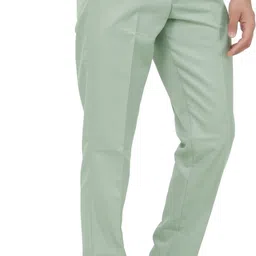 lahsuak Men Regular Fit Light Green Polycotton Trousers image 4