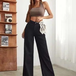 aadvi fashion Women Loose Fit High Rise Black Jeans image 5