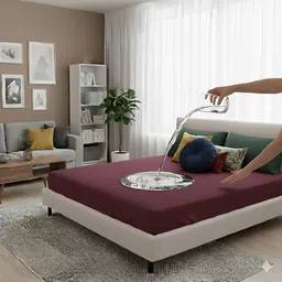 kittenbite King, Queen, Double Size Fitted Terry Cotton Breathable, Stretchable, Waterproof Mattress Cover-picture-12