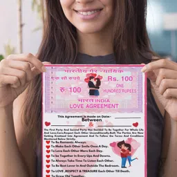rinkon Love Contract Agreement Card Certificate And Permanent Marker Girlfriend Card Greeting Card image 4
