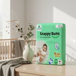 mokshamed Snappy Bums Soft Fit S (4–8 kg) Pant-Style Baby Diapers – 25 Pcs - XXL-picture-35