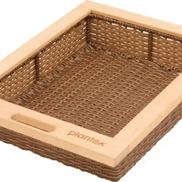 plantex Wooden Wicker Basket for Modular Kitchen/Wicker Basket for Storage(20 x 16.5 x 4 inch) Storage Basket-picture-18