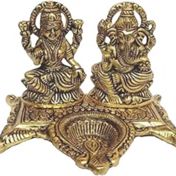 shri kaila maa art gallery Laxmi Ganesh Idol with Diya 12cm Decorative Showpiece - 12 cm-picture-35